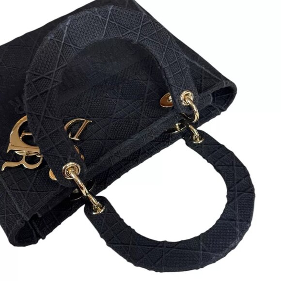 Dior Shoulder Bag canvas 2WAY Lady D-Lite Medium used - Picture 6 of 8